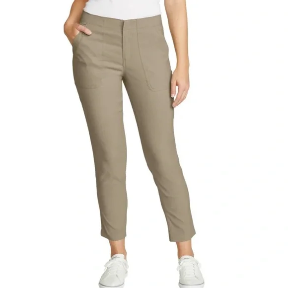Eddie Bauer Horizon Straight Ankle Pants-Khaki - Picture 1 of 11